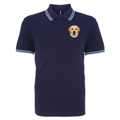Labrador Dog Face Tipped Polo Shirt