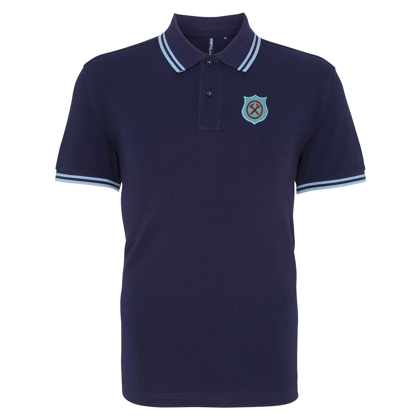 Retro West Ham 1923 Embroidered Tipped Polo Shirt