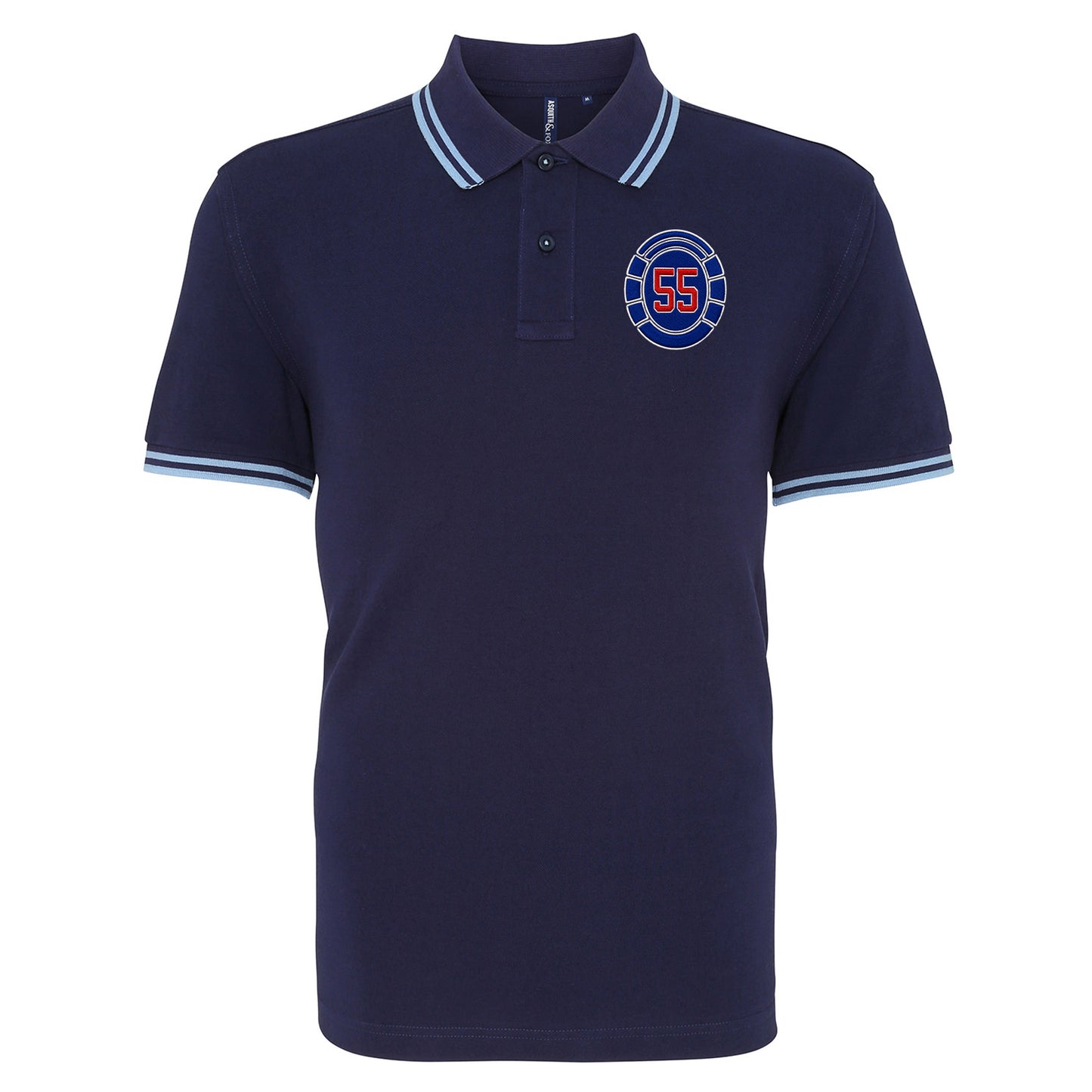 Glasgow Rangers 55 Time Champions Tipped Polo Shirt