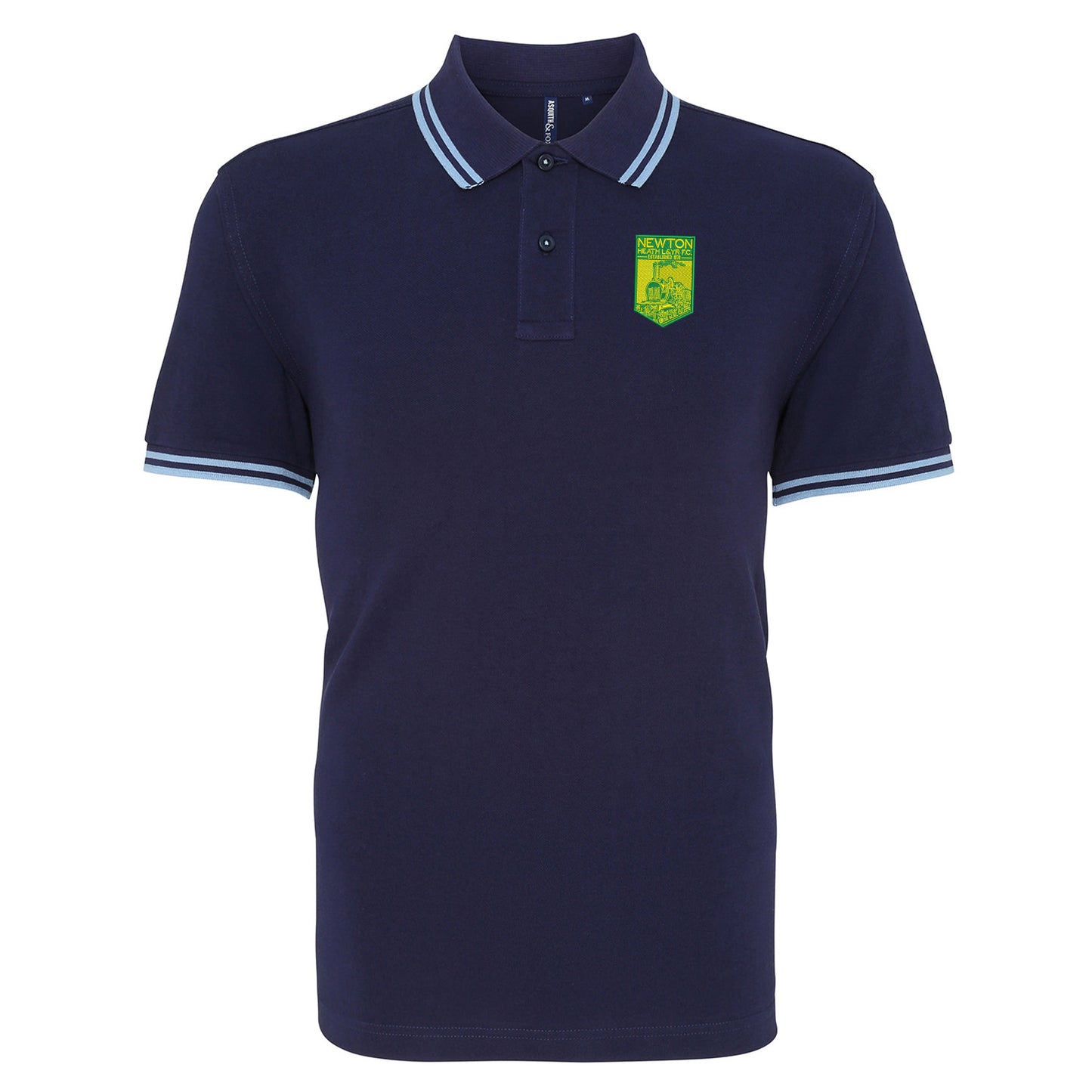 Retro Newton Heath LYR Embroidered Tipped Polo Shirt