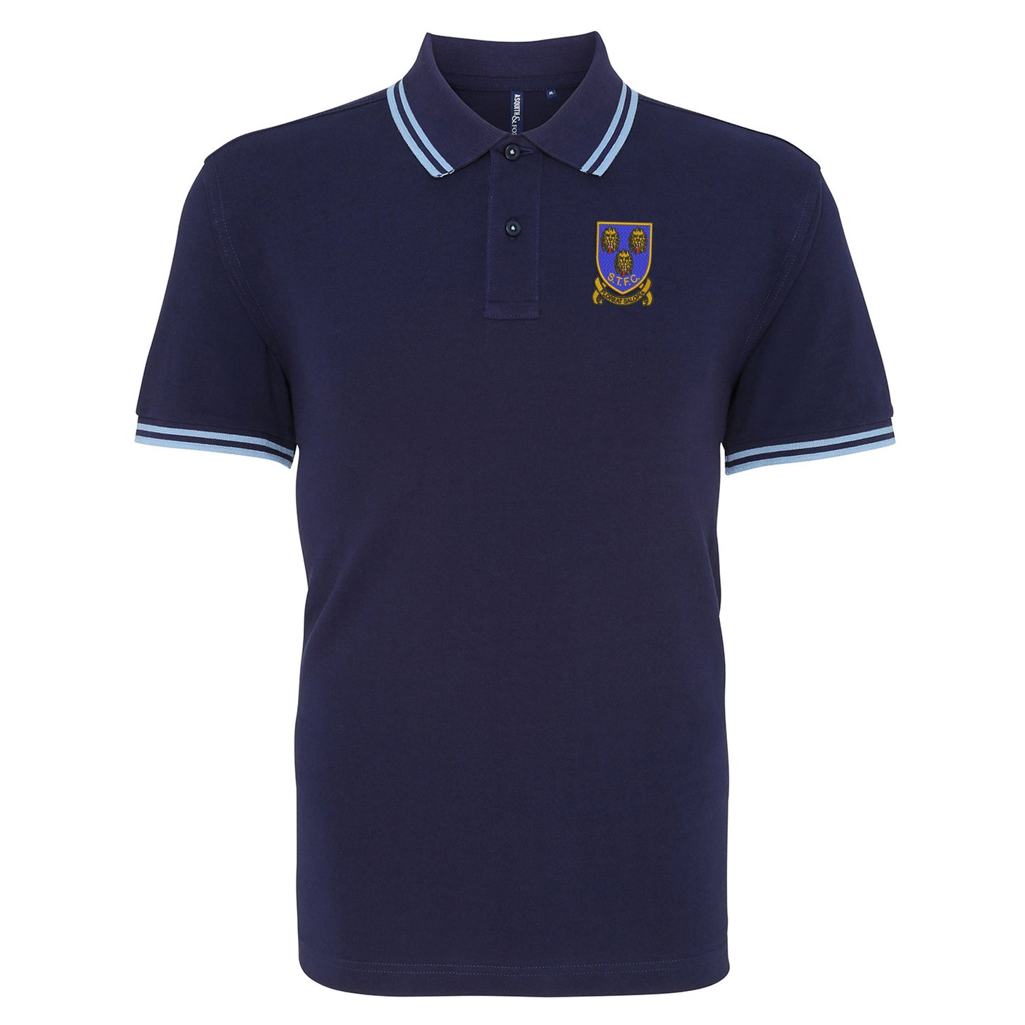 Retro Shrewsbury 1993 Embroidered Tipped Polo Shirt