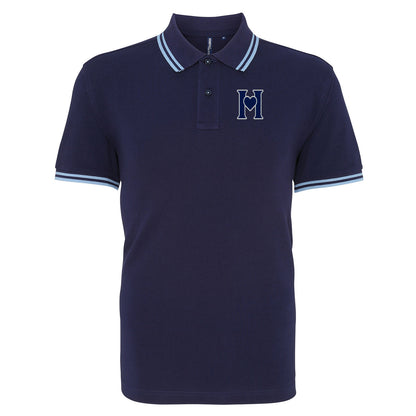 Retro Old School Hearts Football Tipped Polo Shirt