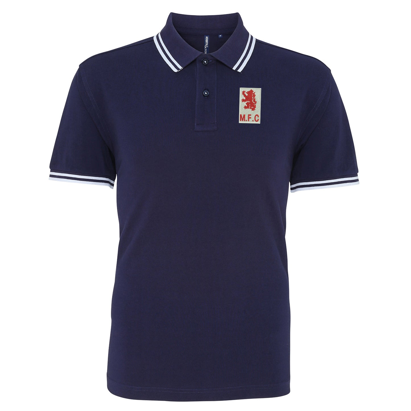 Retro Middlesbrough 1973 Embroidered Tipped Polo Shirt