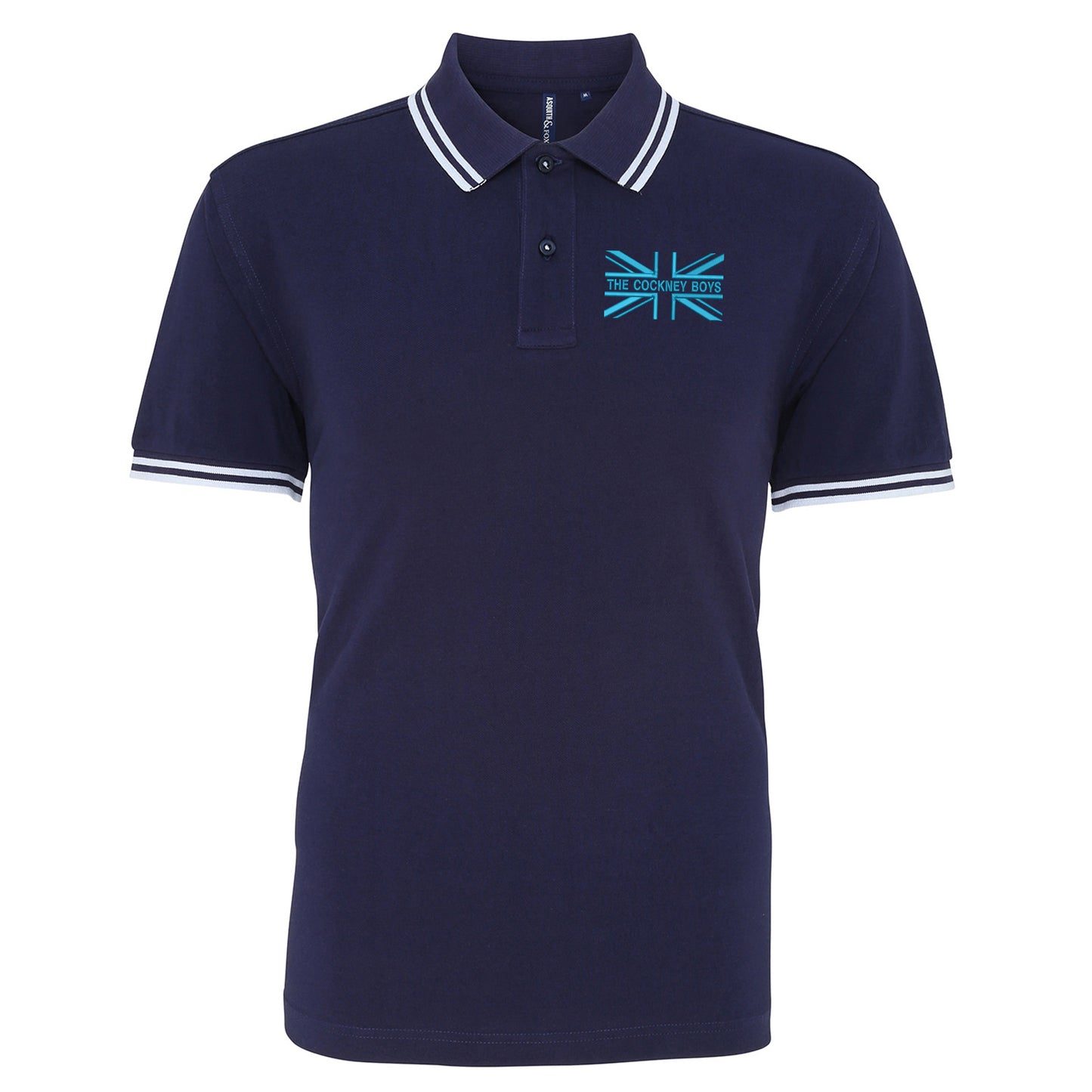 The Cockney Boys Union Jack Embroidered Tipped Polo Shirt