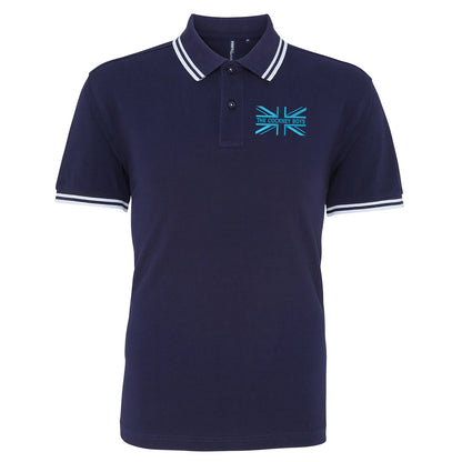 The Cockney Boys Union Jack Embroidered Tipped Polo Shirt