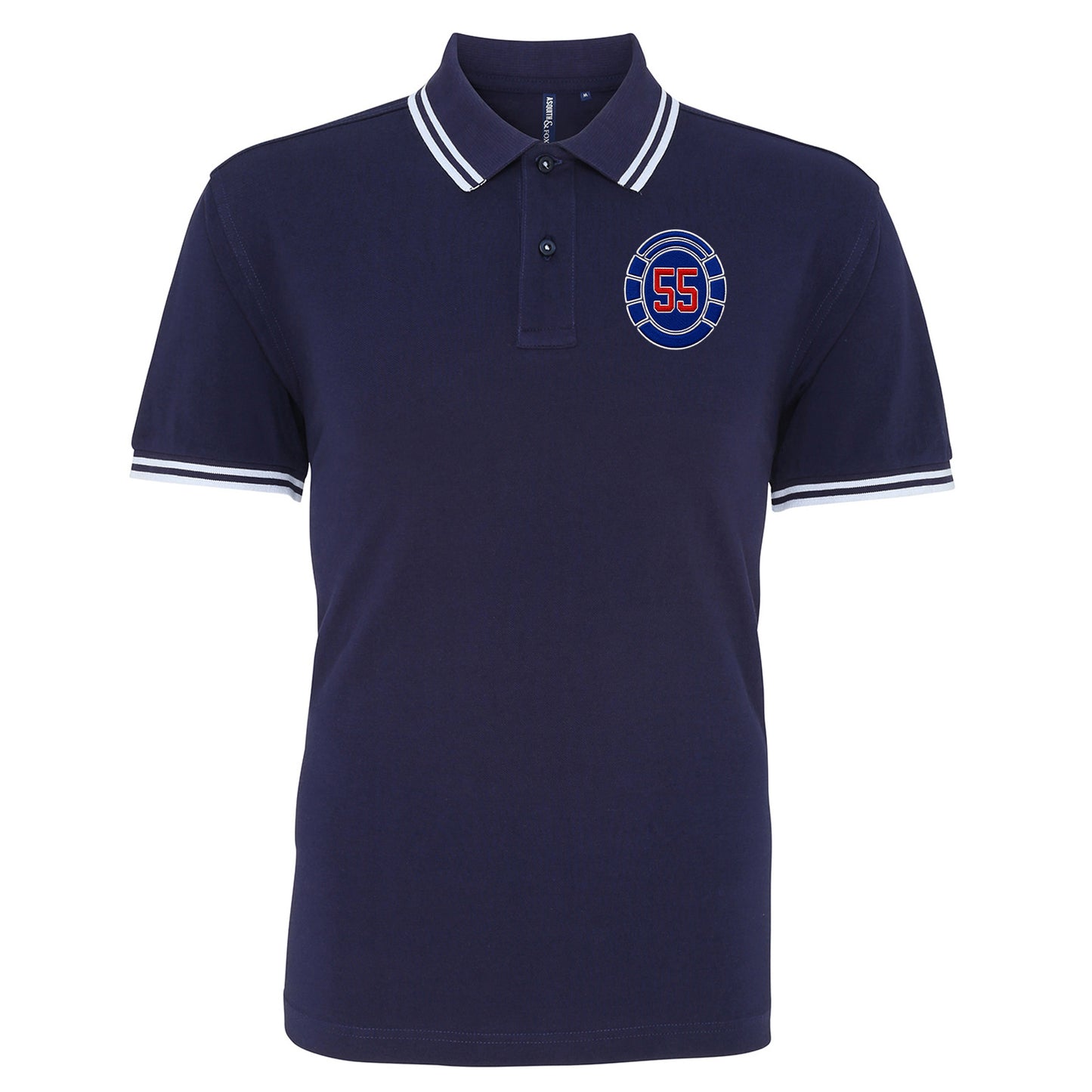 Glasgow Rangers 55 Time Champions Tipped Polo Shirt