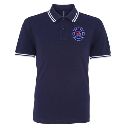 Glasgow Rangers 55 Time Champions Tipped Polo Shirt