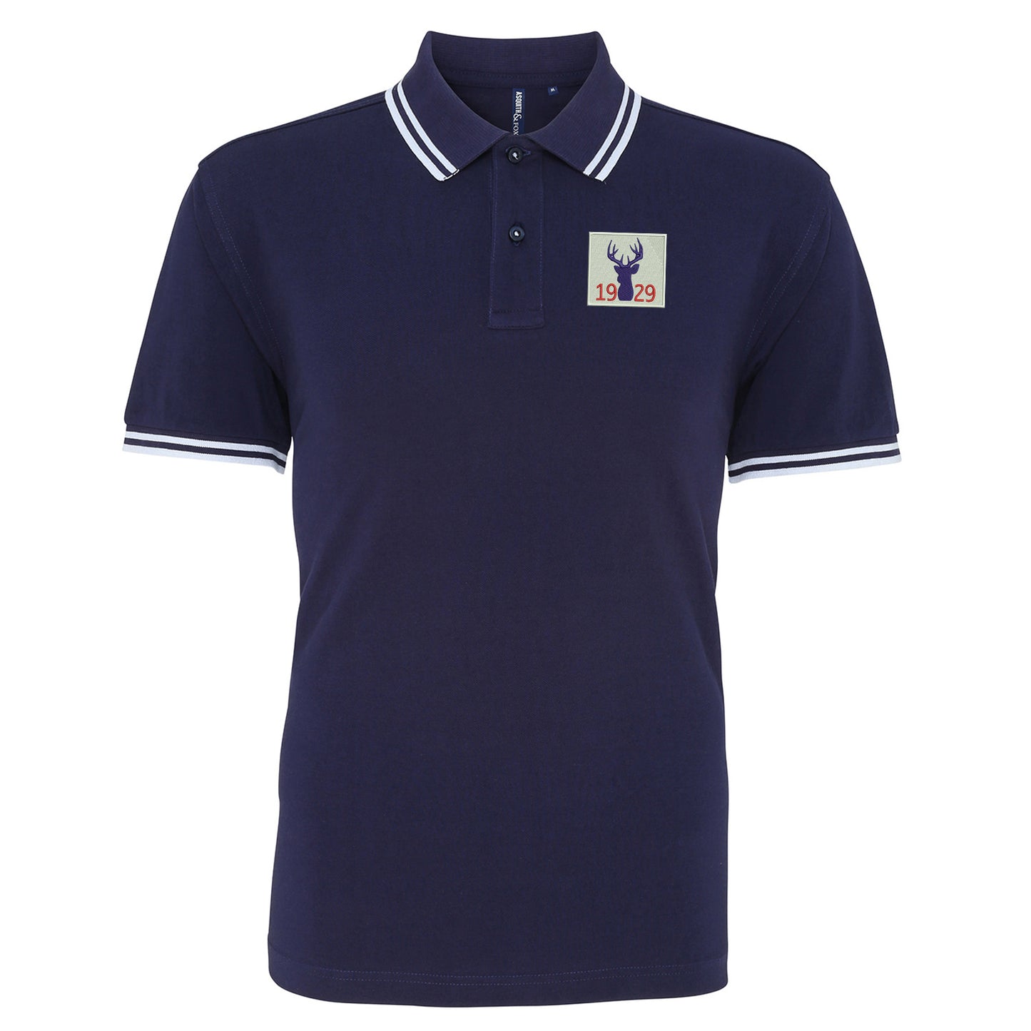 Retro Ross County 1929 Embroidered Tipped Polo Shirt