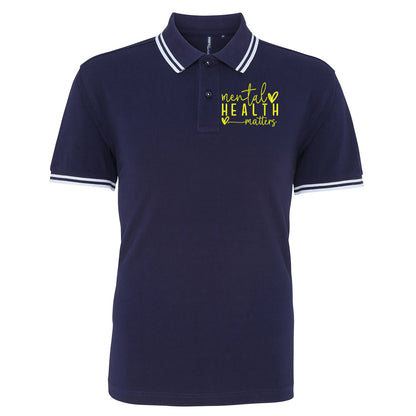 Yellow Mental Health Tipped Polo Shirt