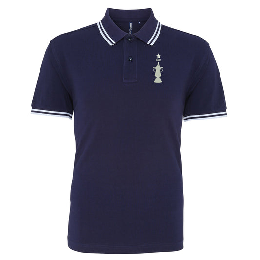 Retro Coventry FA Cup Winners Embroidered Tipped Polo Shirt