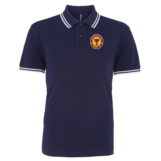 Retro Motherwell Scottish League Cup Winners 1950 Tipped Polo Shirt