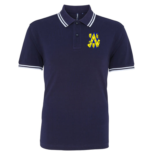 Shropshire Flag Map Embroidered Tipped Polo Shirt