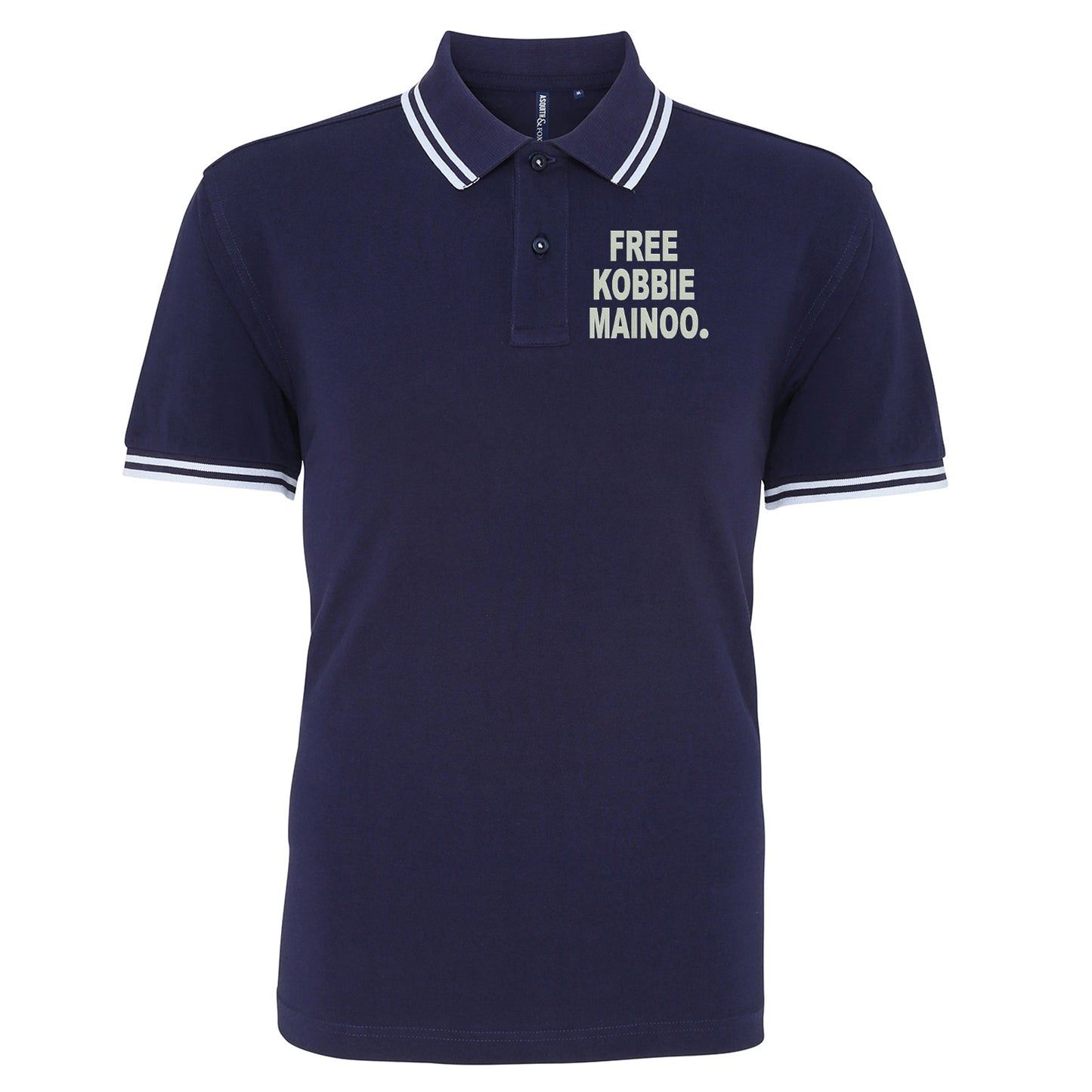 Free Kobbie Mainoo Embroidered Tipped Polo Shirt