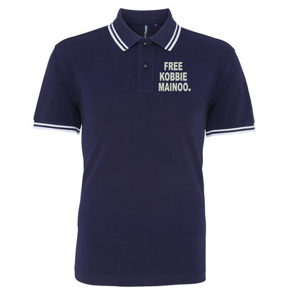 Free Kobbie Mainoo Embroidered Tipped Polo Shirt
