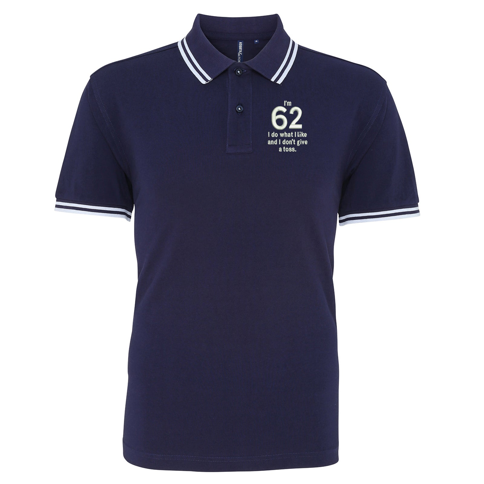 62nd Birthday Tipped Polo Shirt