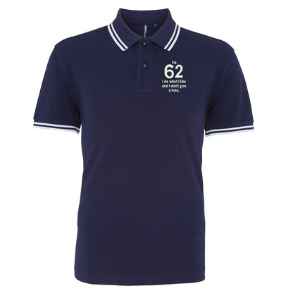 62nd Birthday Tipped Polo Shirt