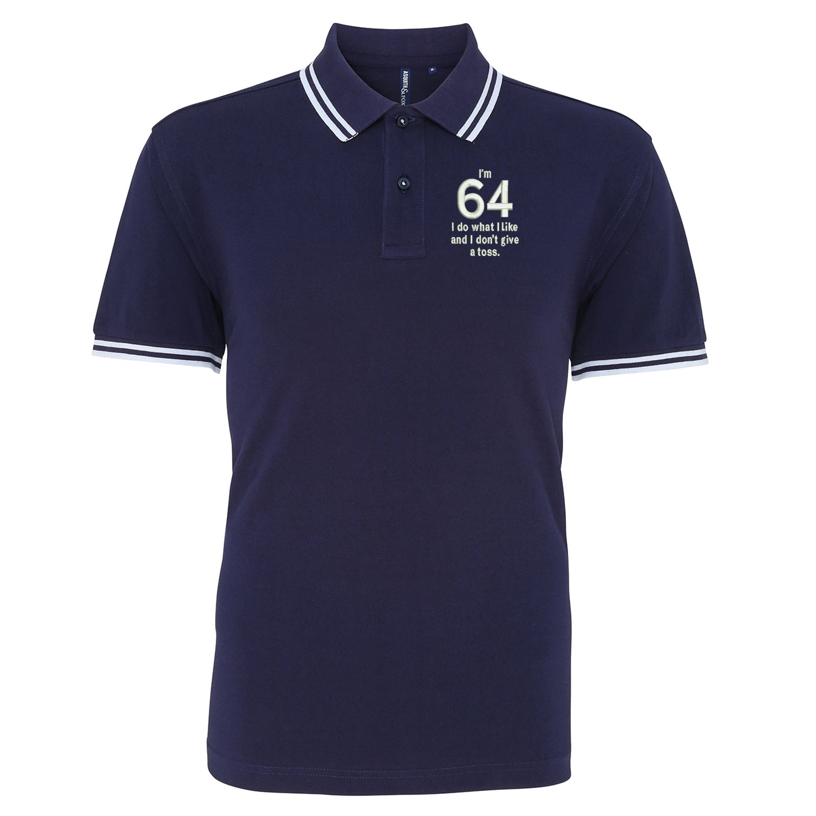 64th Birthday Tipped Polo Shirt 