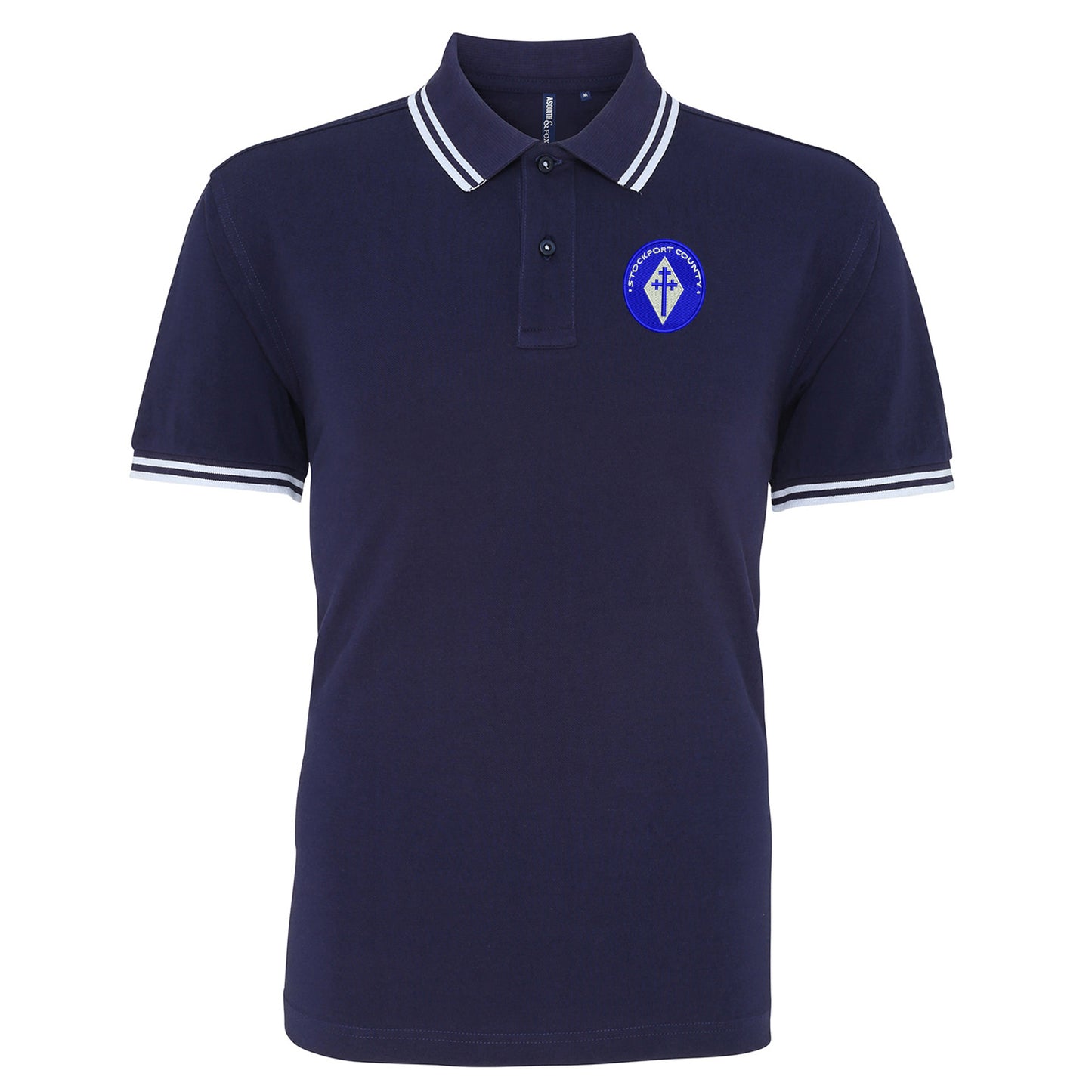 Retro Stockport 1978 Embroidered Tipped Polo Shirt