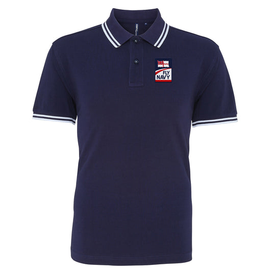 Fly Royal Navy Tipped Polo Shirt