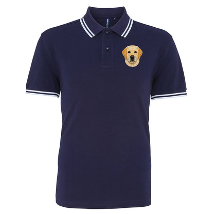 Labrador Dog Face Tipped Polo Shirt
