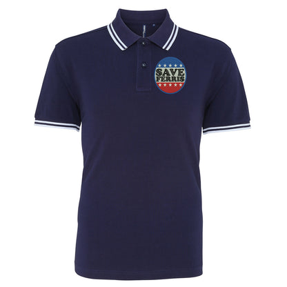 Save Ferris Punk Rock Tipped Polo Shirt
