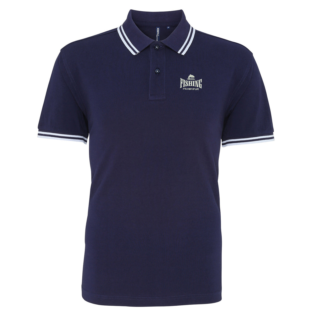 Fishing It's a Way of Life Tipped Polo Shirt