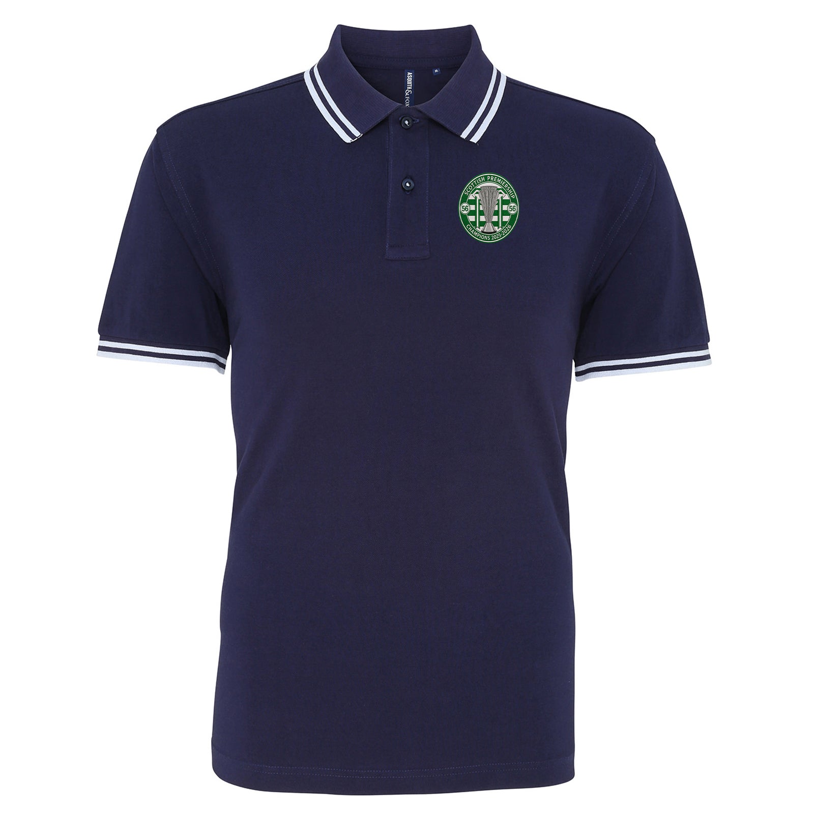 Celtic Scottish Champions-2025-2026 Tipped Polo Shirt 