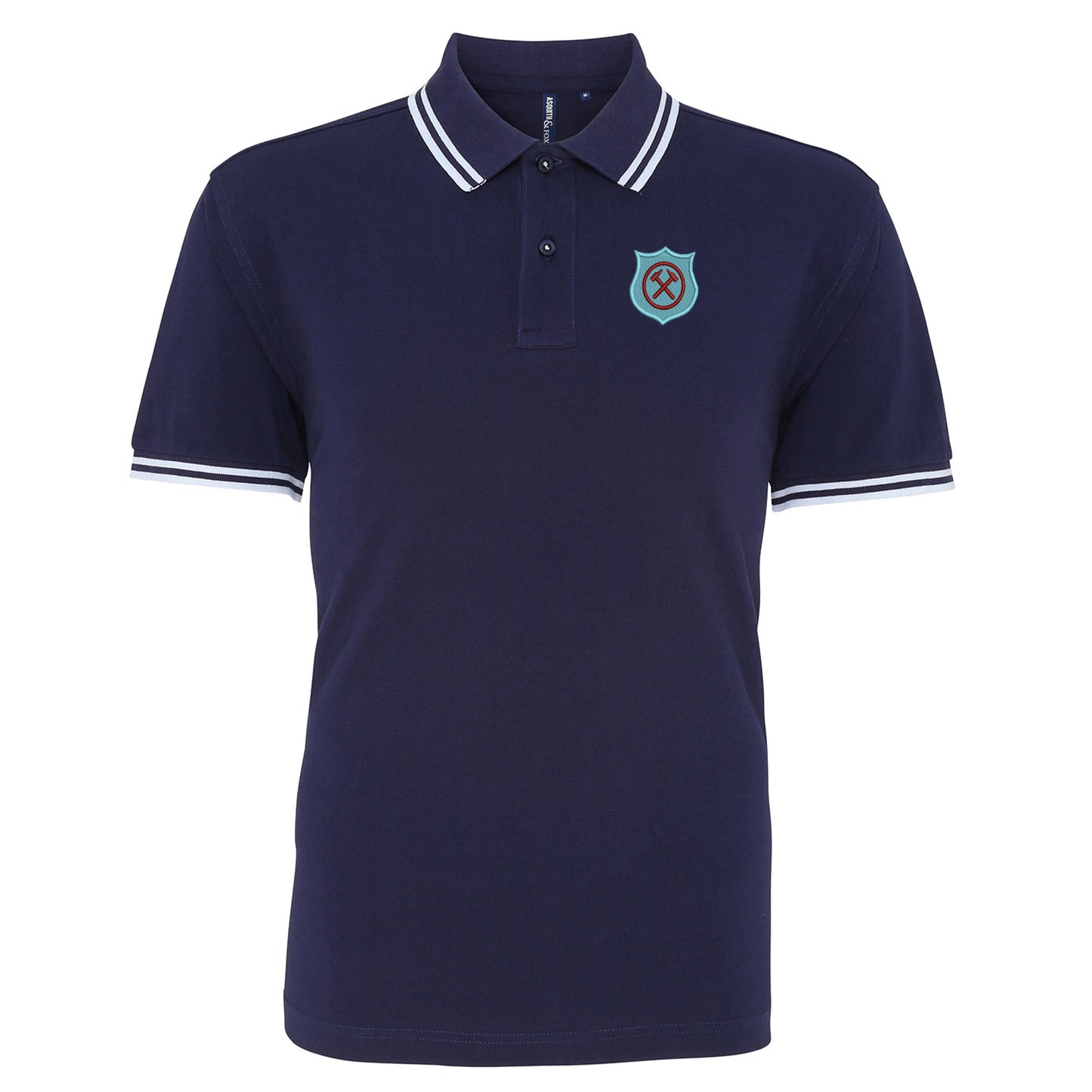 Retro West Ham 1923 Embroidered Tipped Polo Shirt