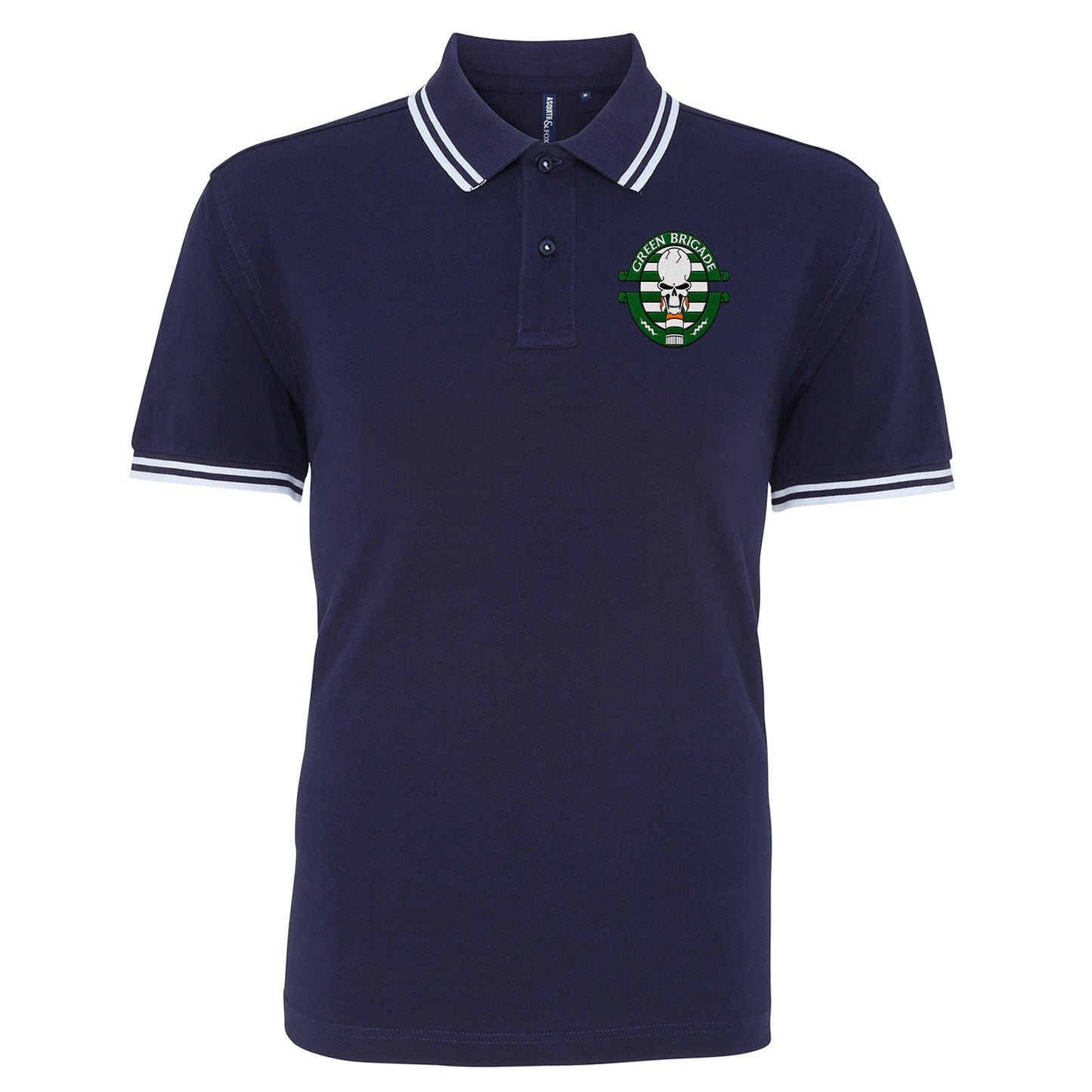 Green Brigade Celtic Football Tipped Polo Shirt 