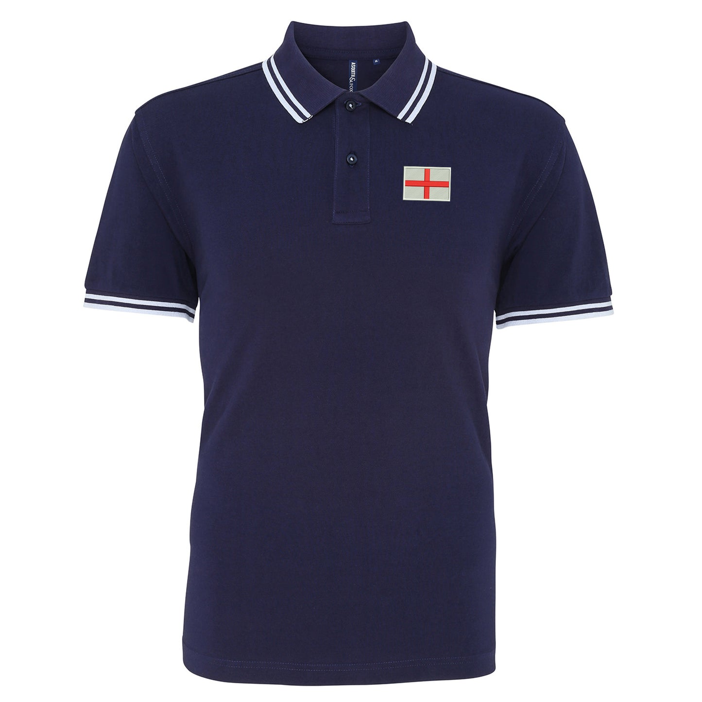Flag of England Embroidered Tipped Polo Shirt