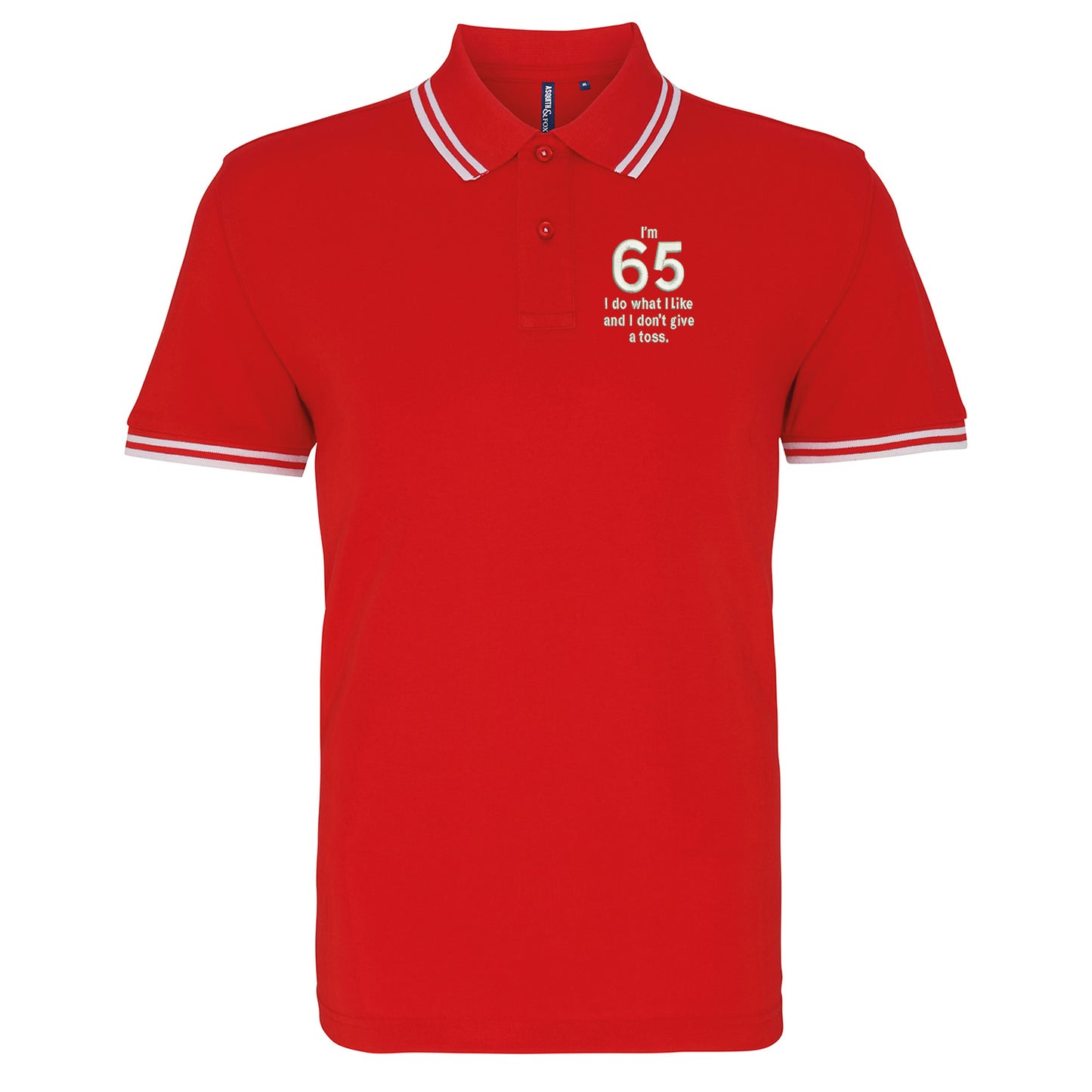 65th Birthday Tipped Polo Shirt 