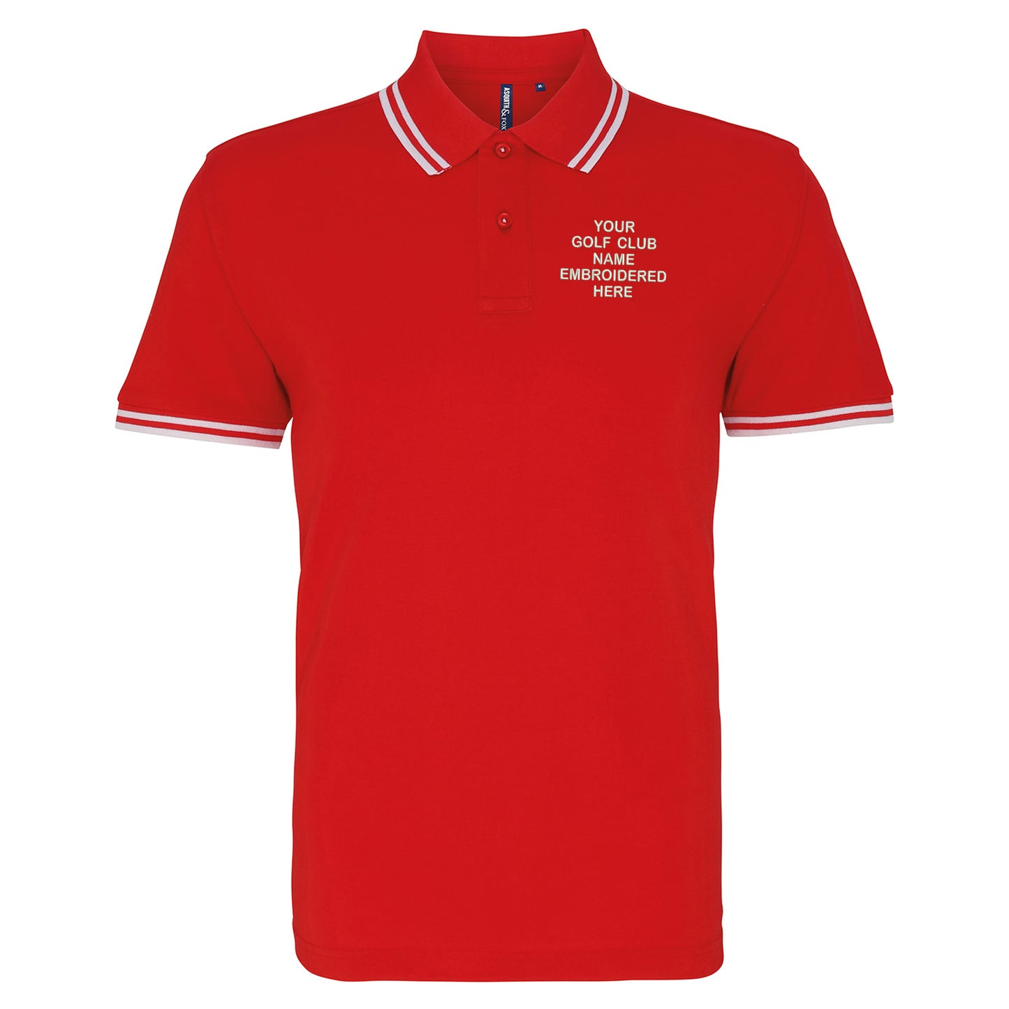 Personalised Golf Club Embroidered Tipped Polo Shirt