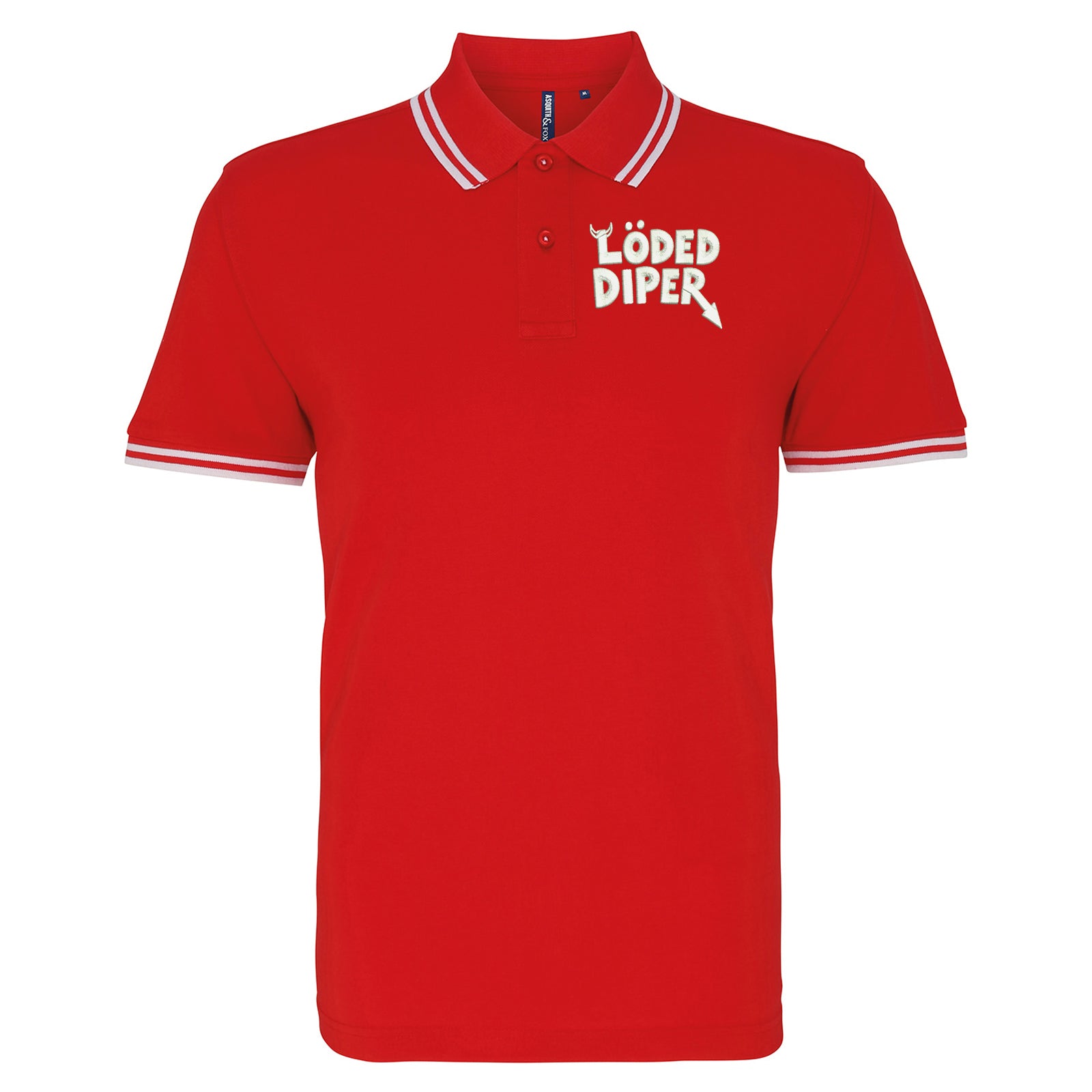 Loded Diper Rock Band Tipped Polo Shirt 