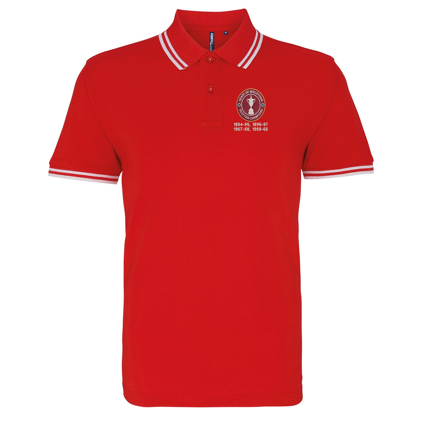 Hearts Scottish Champions Football Tipped Polo Shirt