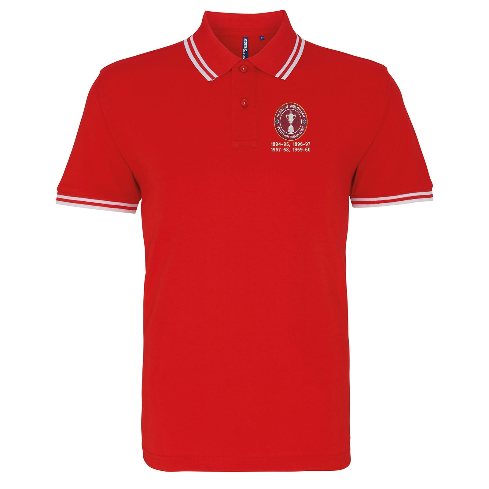 Hearts Scottish Champions Football Tipped Polo Shirt