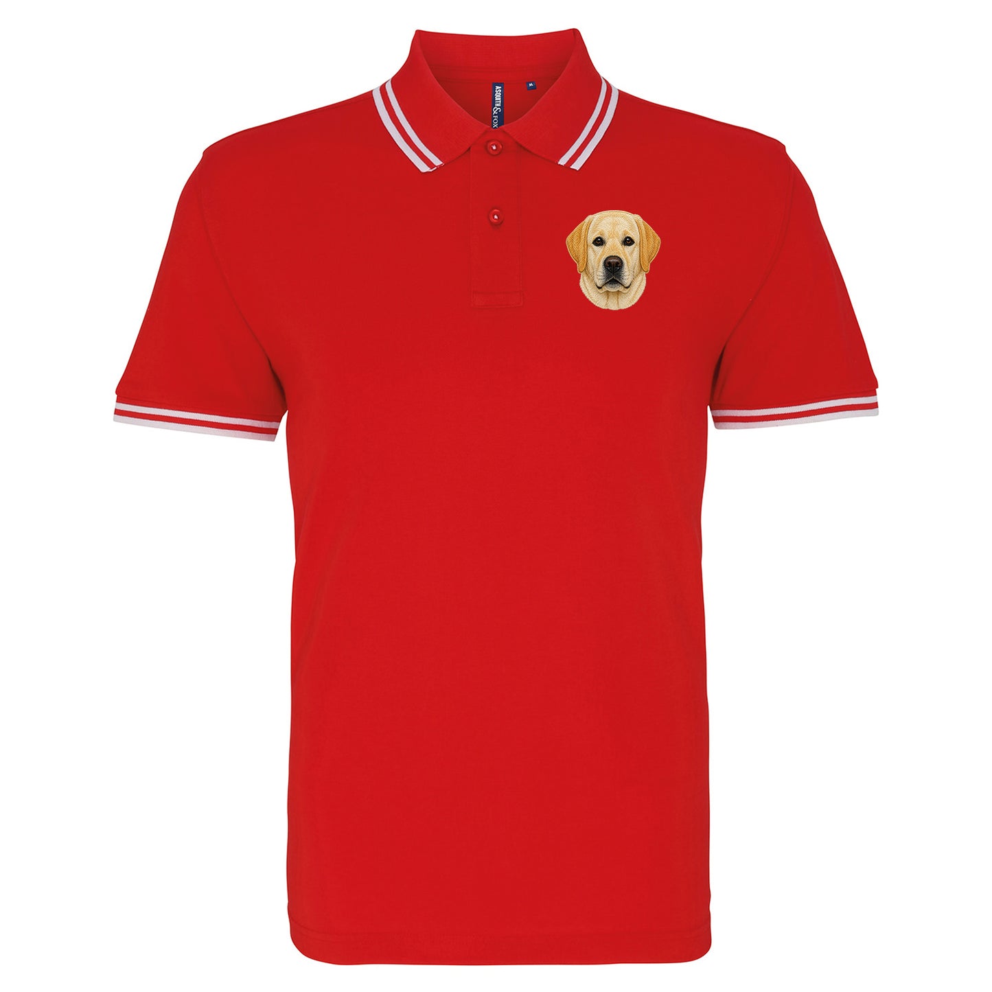 Labrador Dog Face Tipped Polo Shirt