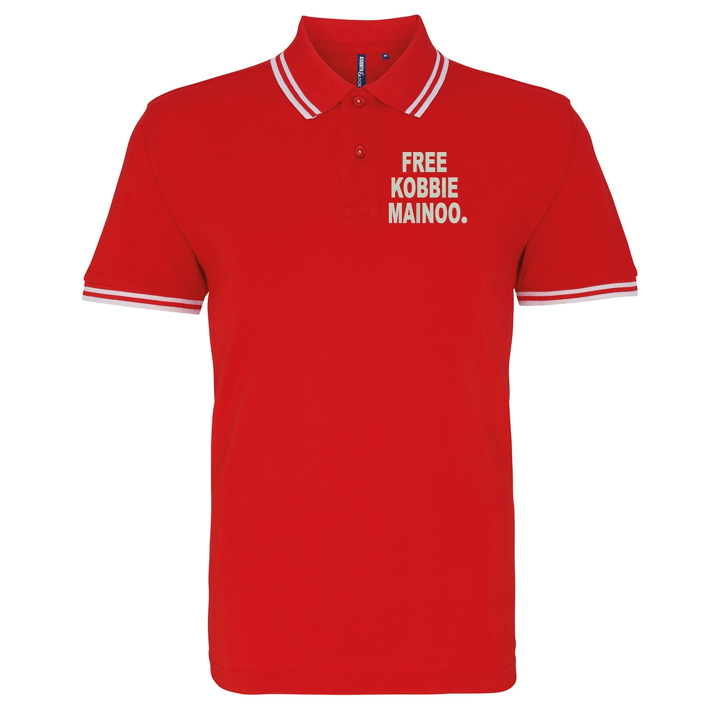 Free Kobbie Mainoo Embroidered Tipped Polo Shirt