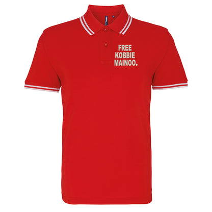 Free Kobbie Mainoo Embroidered Tipped Polo Shirt
