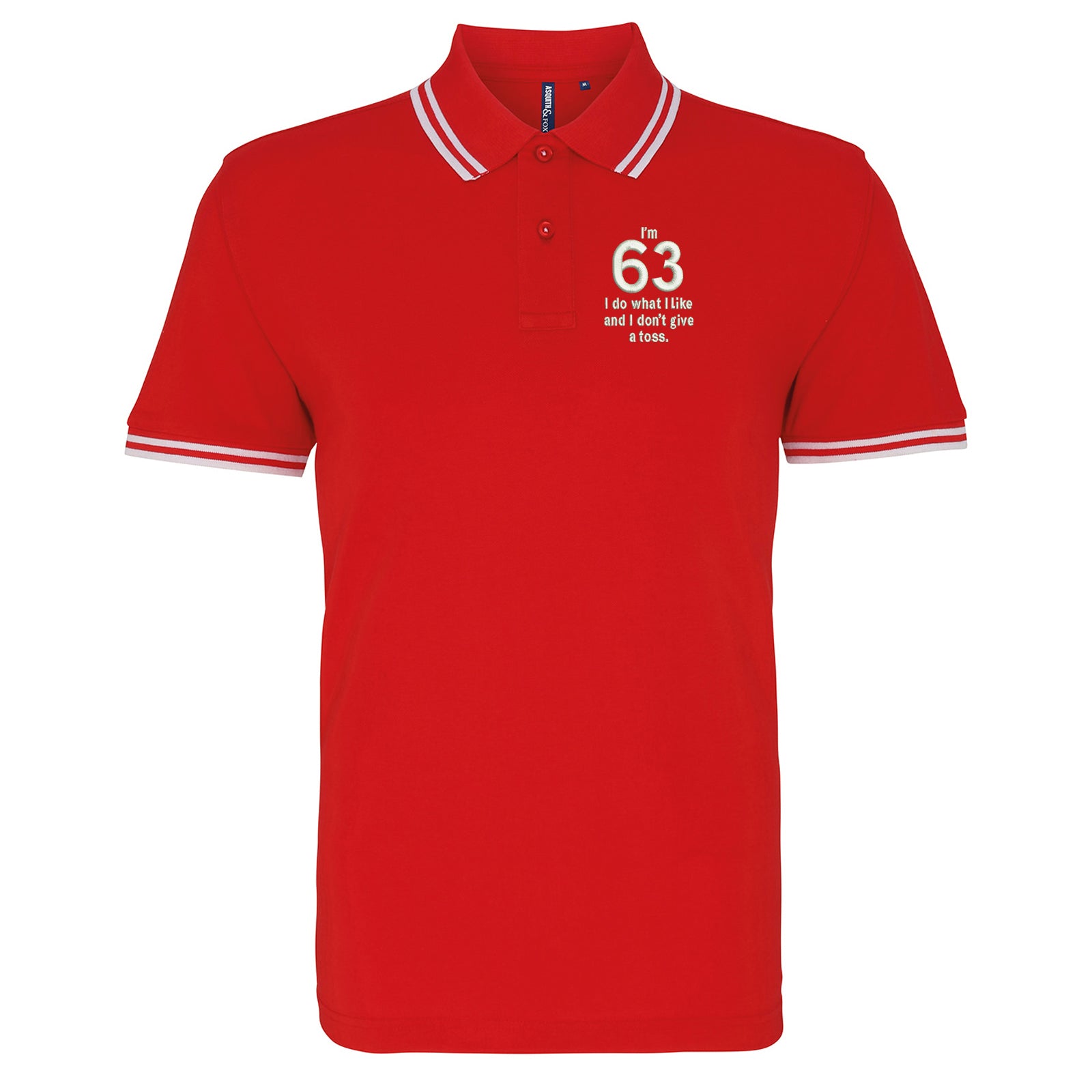 63rd Birthday Tipped Polo Shirt 