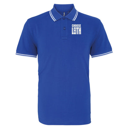 Hibs FC Choose Leith Football Tipped Polo Shirt