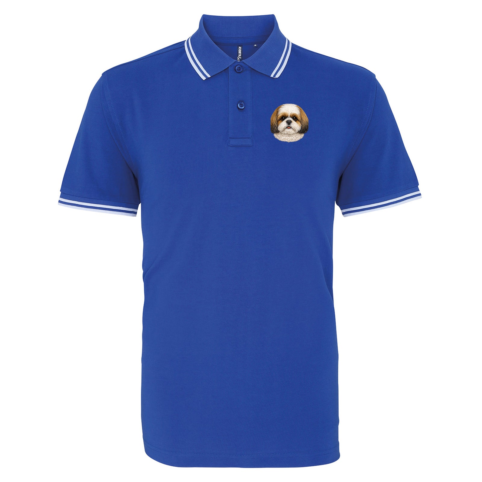 Shih Tzu Dog Face Tipped Polo Shirt