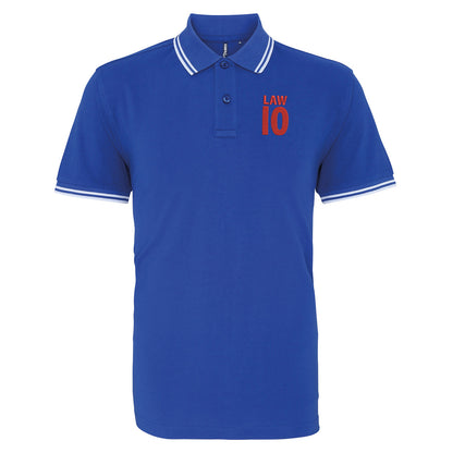 Law 10 Embroidered Tipped Polo Shirt