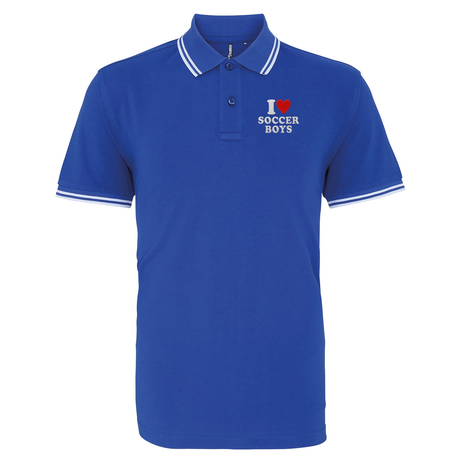 I Love Soccer Boys Tipped Polo Shirt 