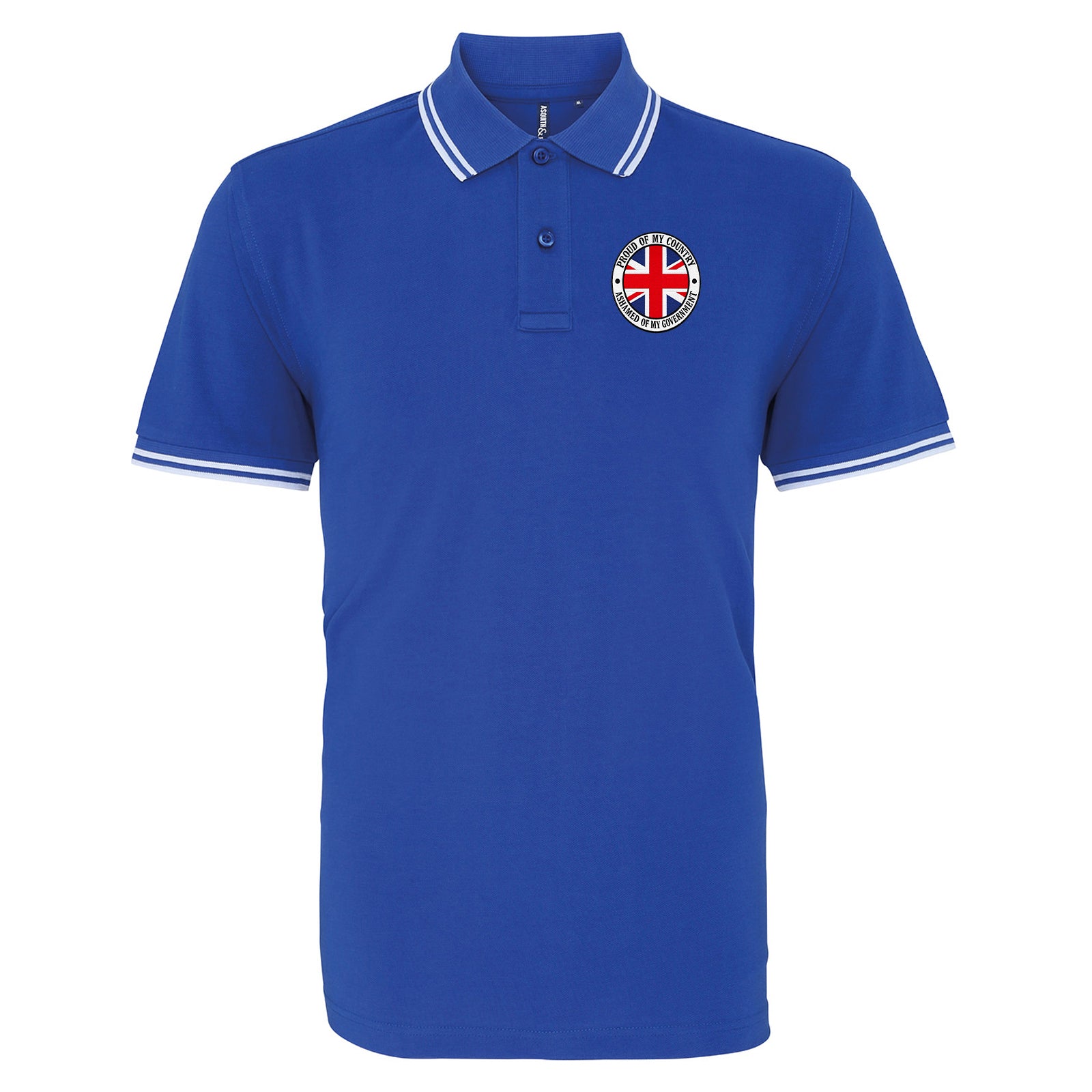 Proud of My Country Ashamed of My Government Tipped Polo Shirt
