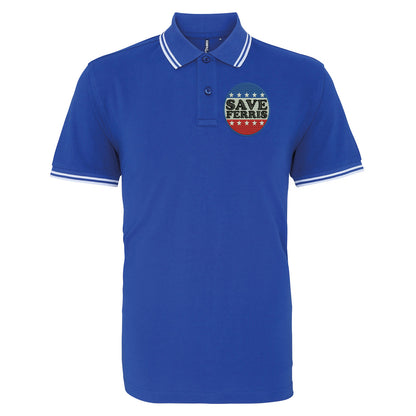 Save Ferris Punk Rock Tipped Polo Shirt