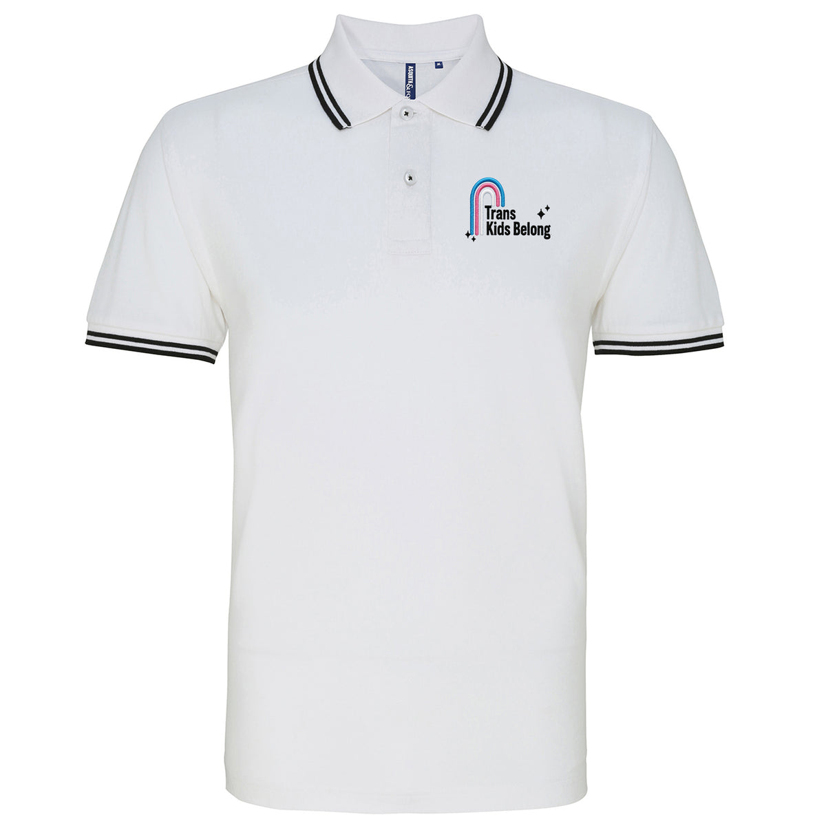 Trans Kids Belong Tipped Polo Shirt