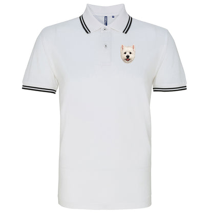 Westie Dog Face Tipped Polo Shirt