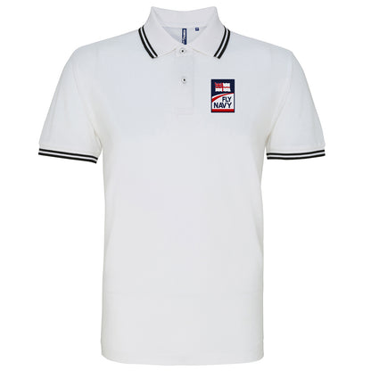 Fly Royal Navy Tipped Polo Shirt