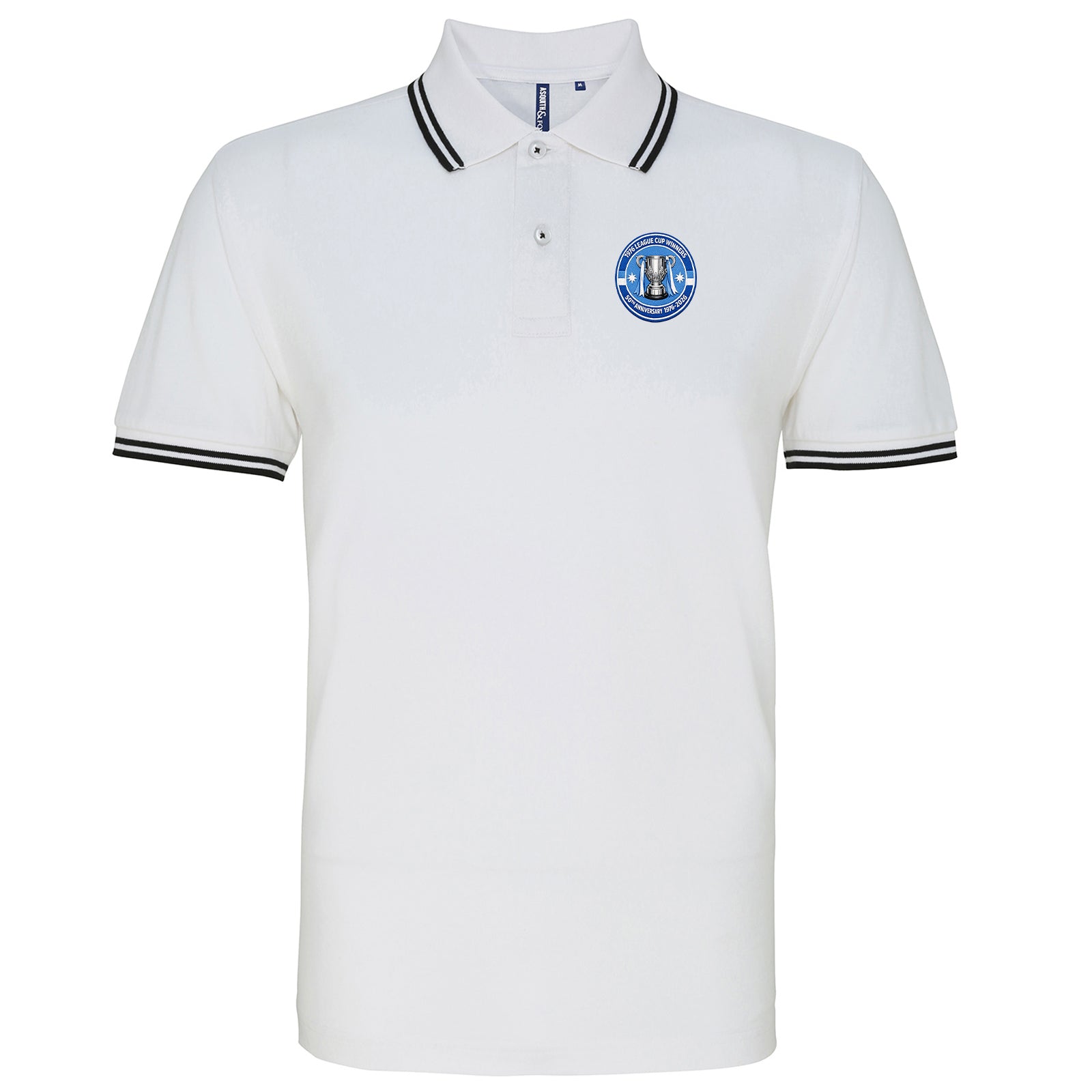 Man City League Cup 1975-1976 Tipped Polo Shirt
