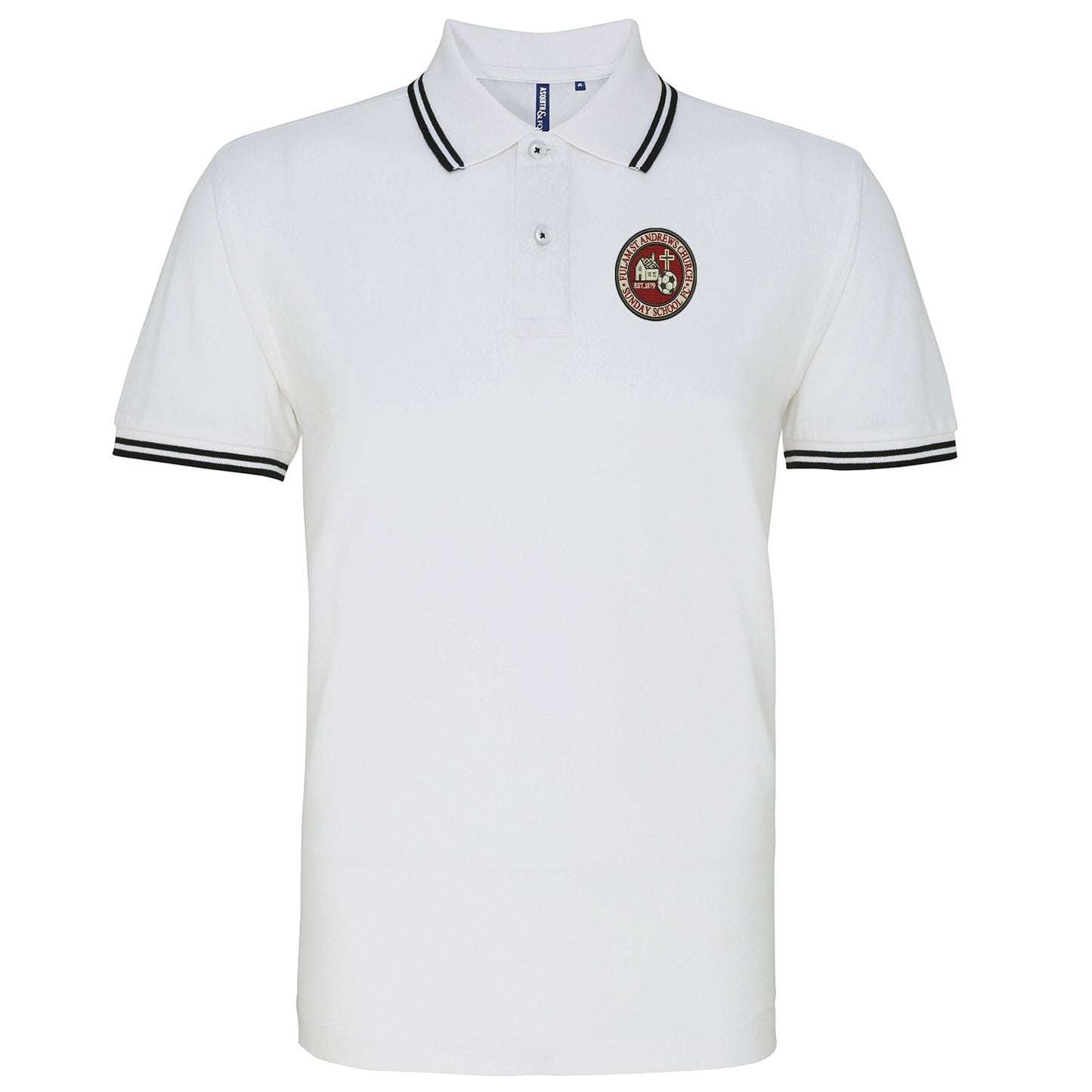 Old School Fulham Football Tipped Polo Shirt
